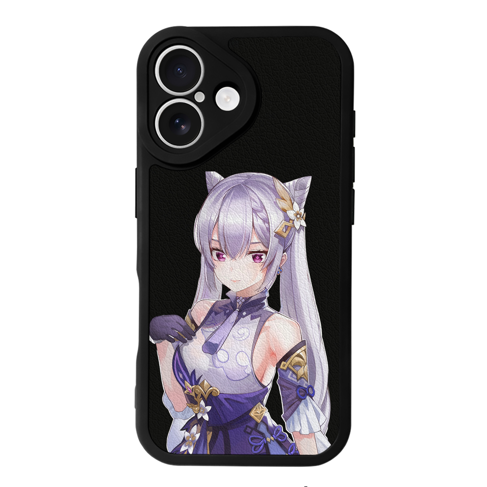 げんし神 刻晴 こくせい genshin Kokusei 【iPhone 16シリーズ対応】シリコンスマホケース（レザー調） 材質：シリコン